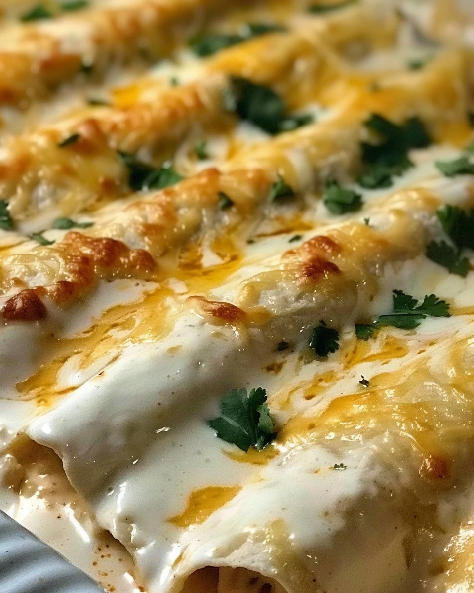 Chicken Enchiladas with Sour Cream White Sauce