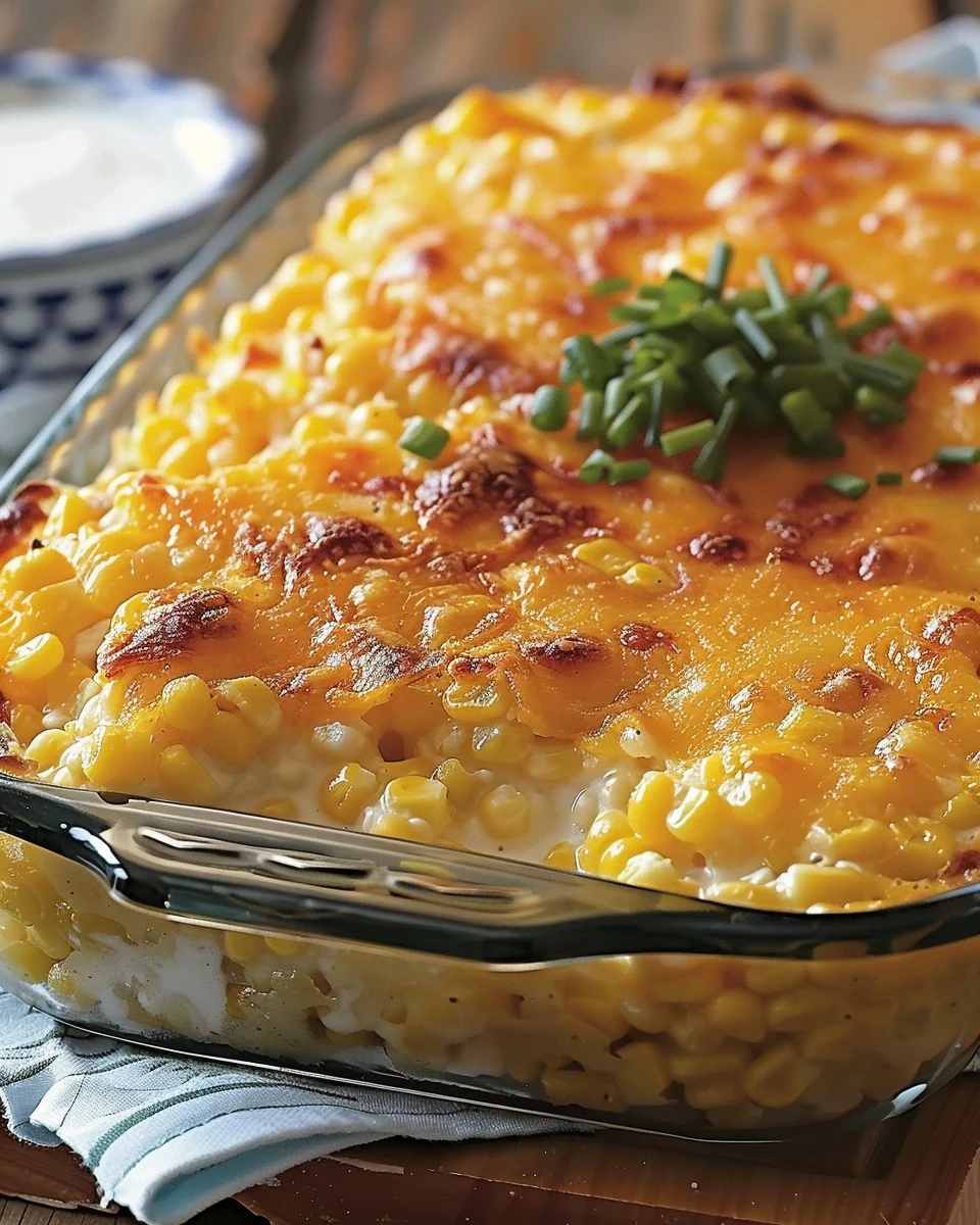 Creamy Corn Casserole Delight: A Comforting Dish finished dish