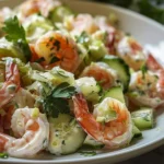 Creamy Cucumber Shrimp Salad: A Refreshing Summer Meal finished dish