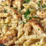 Creamy Garlic Parmesan Chicken Pasta Recipe finished dish