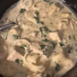 Creamy Garlic Shrimp Tortellini Alfredo Recipe finished dish