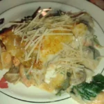 Creamy Mushroom Chicken Alfredo Lasagna Recipe finished dish