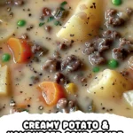 Creamy Potato Hamburger Soup Recipe Made Easy finished dish