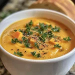Creamy Roasted Butternut Squash Soup Recipe finished dish