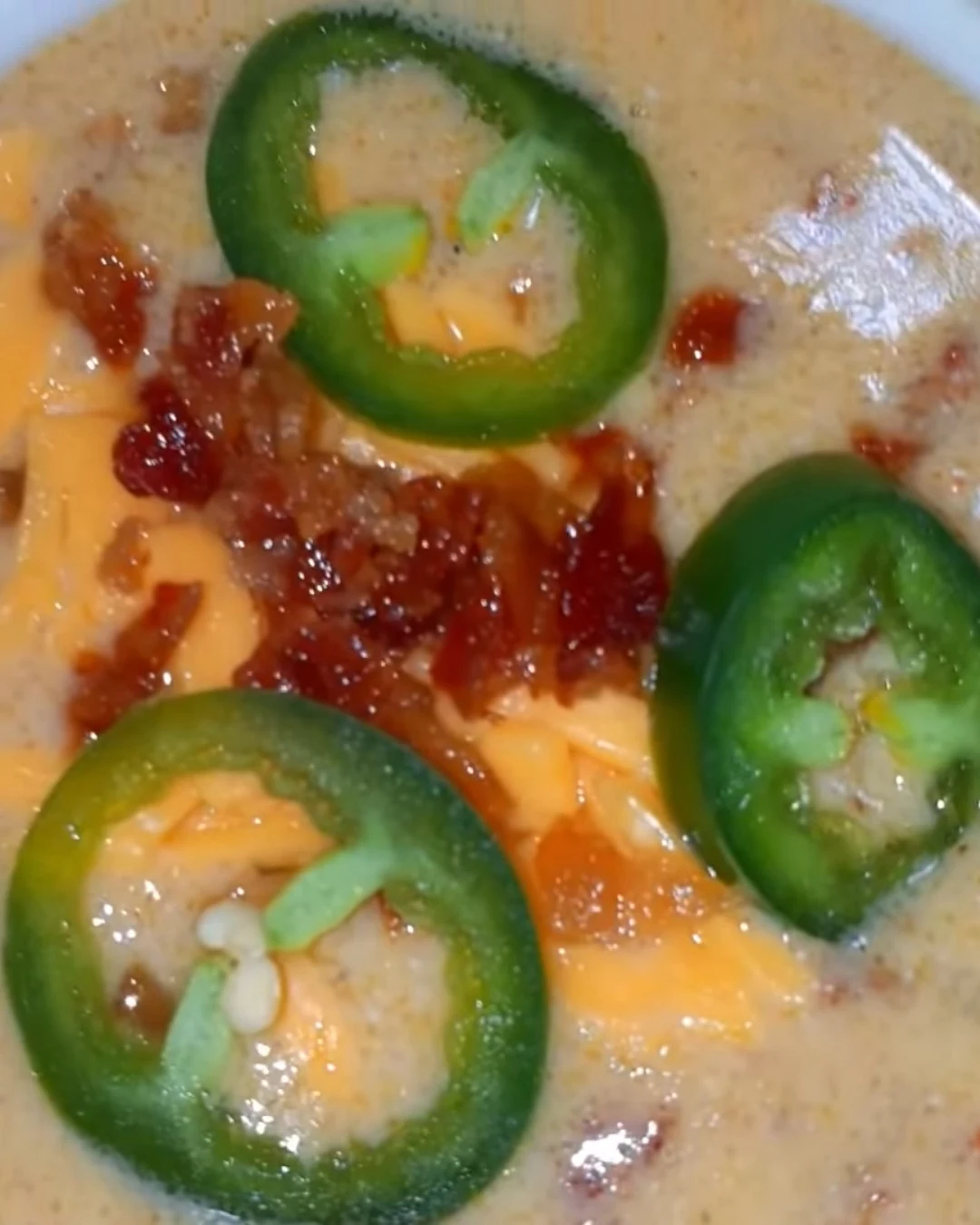 Creamy Spicy Jalapeño Popper Soup Recipe finished dish