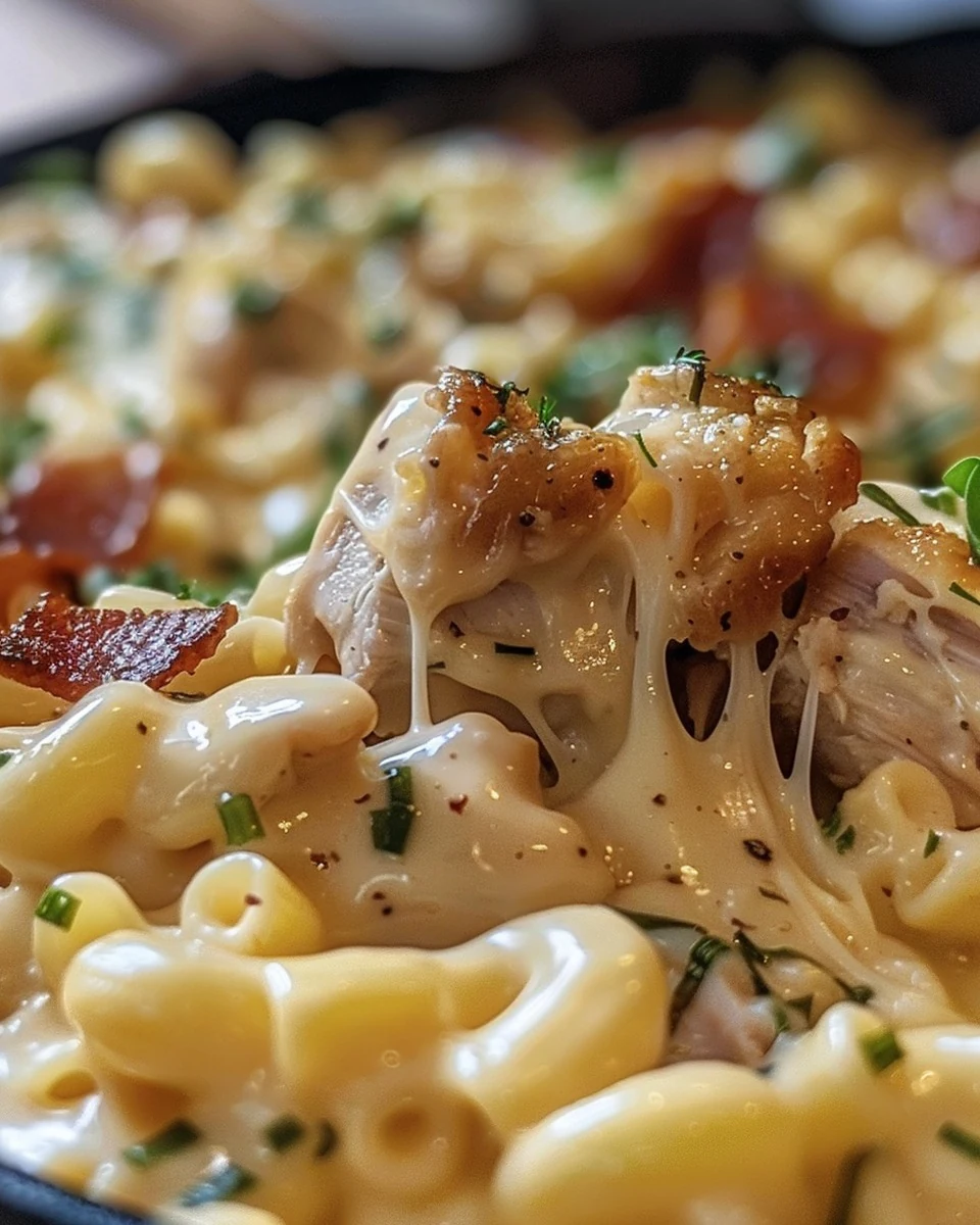 Creamy Tuscan Chicken Mac and Cheese Recipe finished dish