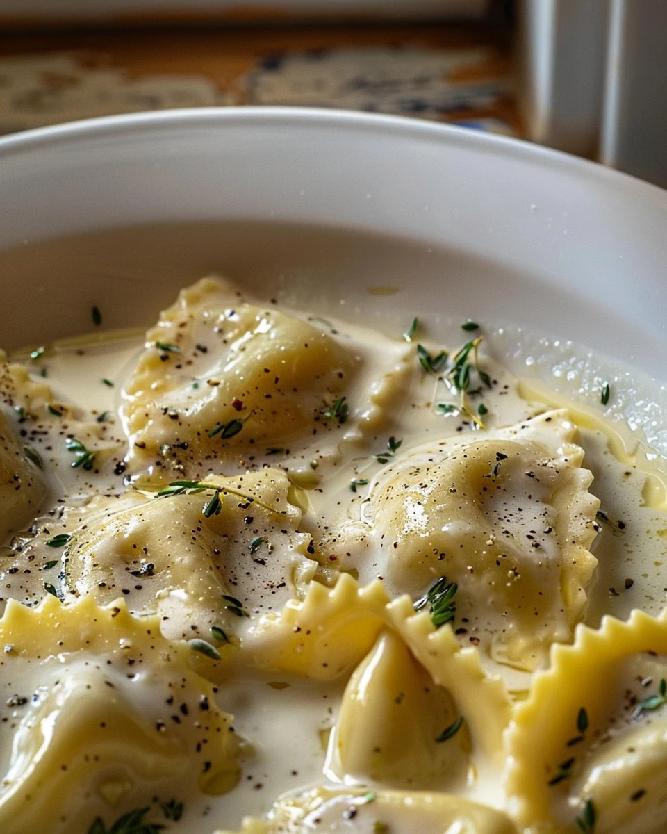 Creamy Tuscan Garlic Ravioli Recipe You’ll Love finished dish