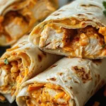 Crispy Air Fryer Hot Chicken and Cheese Wraps Recipe finished dish