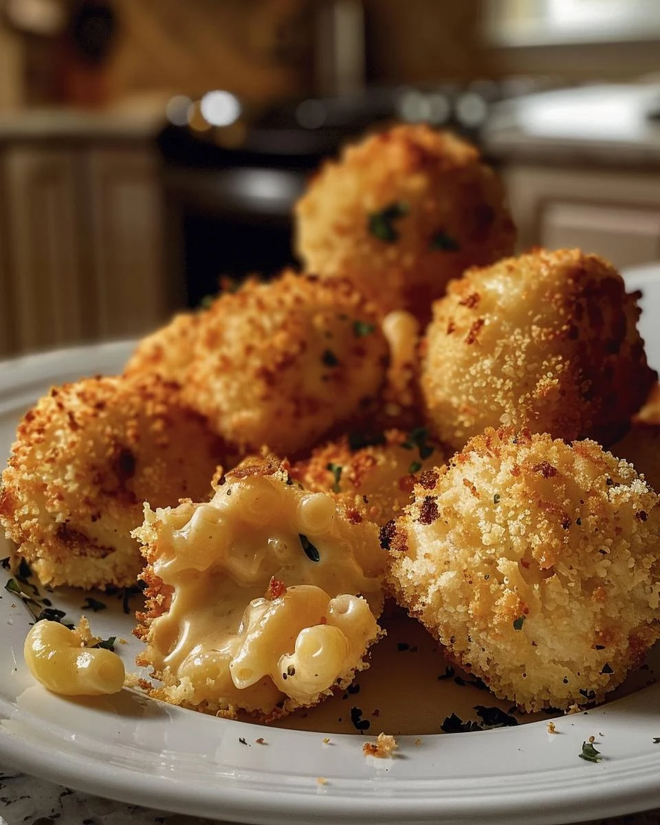 Crispy Air Fryer Mac and Cheese Balls Recipe finished dish