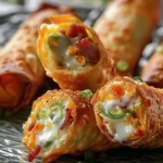 Crispy Bacon Jalapeño Popper Eggrolls Recipe finished dish