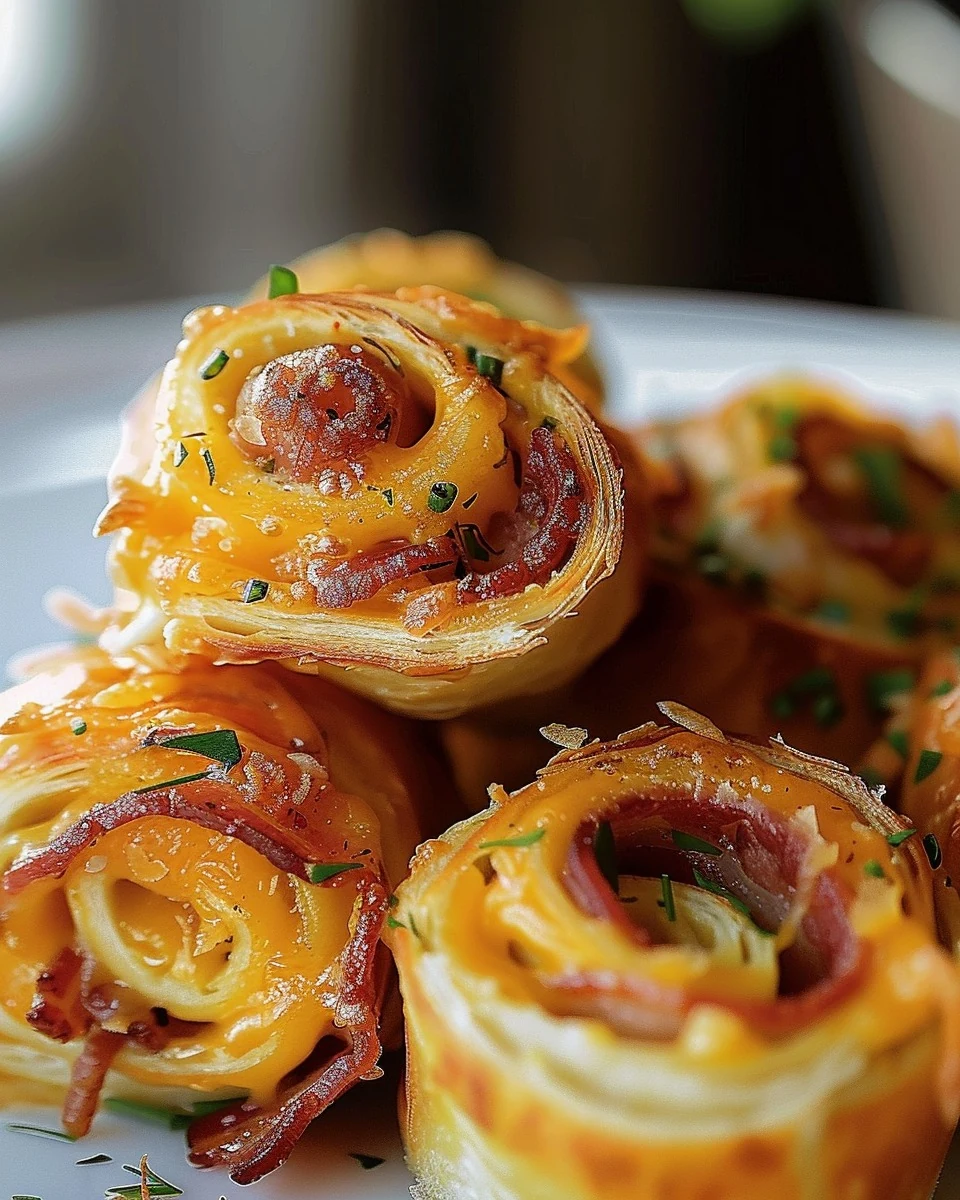Crispy Cheesy Bacon Rolls: A Flavorful Snack finished dish