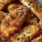 Crispy Garlic Parmesan Chicken Tenders Recipe finished dish