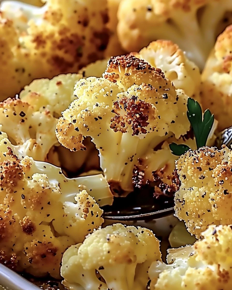 Crispy Parmesan Roasted Cauliflower - Easy & Delicious finished dish