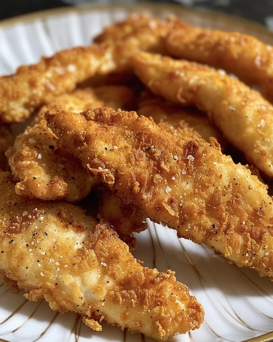 Crispy Salt Vinegar Chicken Tenders Recipe finished dish