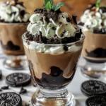 Decadent Baileys Chocolate Mint Pudding Parfaits Recipe finished dish