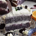 Decadent Blueberry Vanilla Cloud Cake Recipe finished dish
