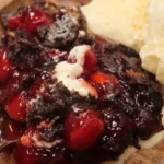 Decadent Cherry Cream Cheese Dump Cake Recipe finished dish