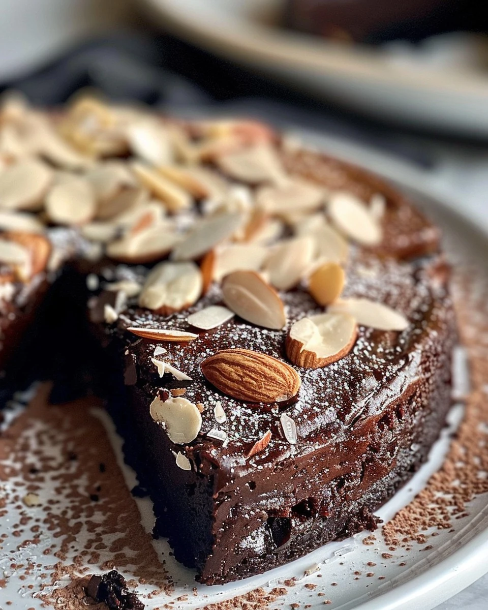 Decadent Flourless Chocolate Almond Cake Recipe finished dish