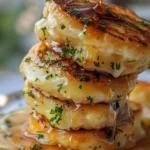 Decadent Honey Butter Potato Pancakes Stuffed with Cheese finished dish