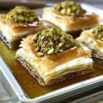 Decadent Honey Cheesecake Pistachio Baklava Recipe finished dish