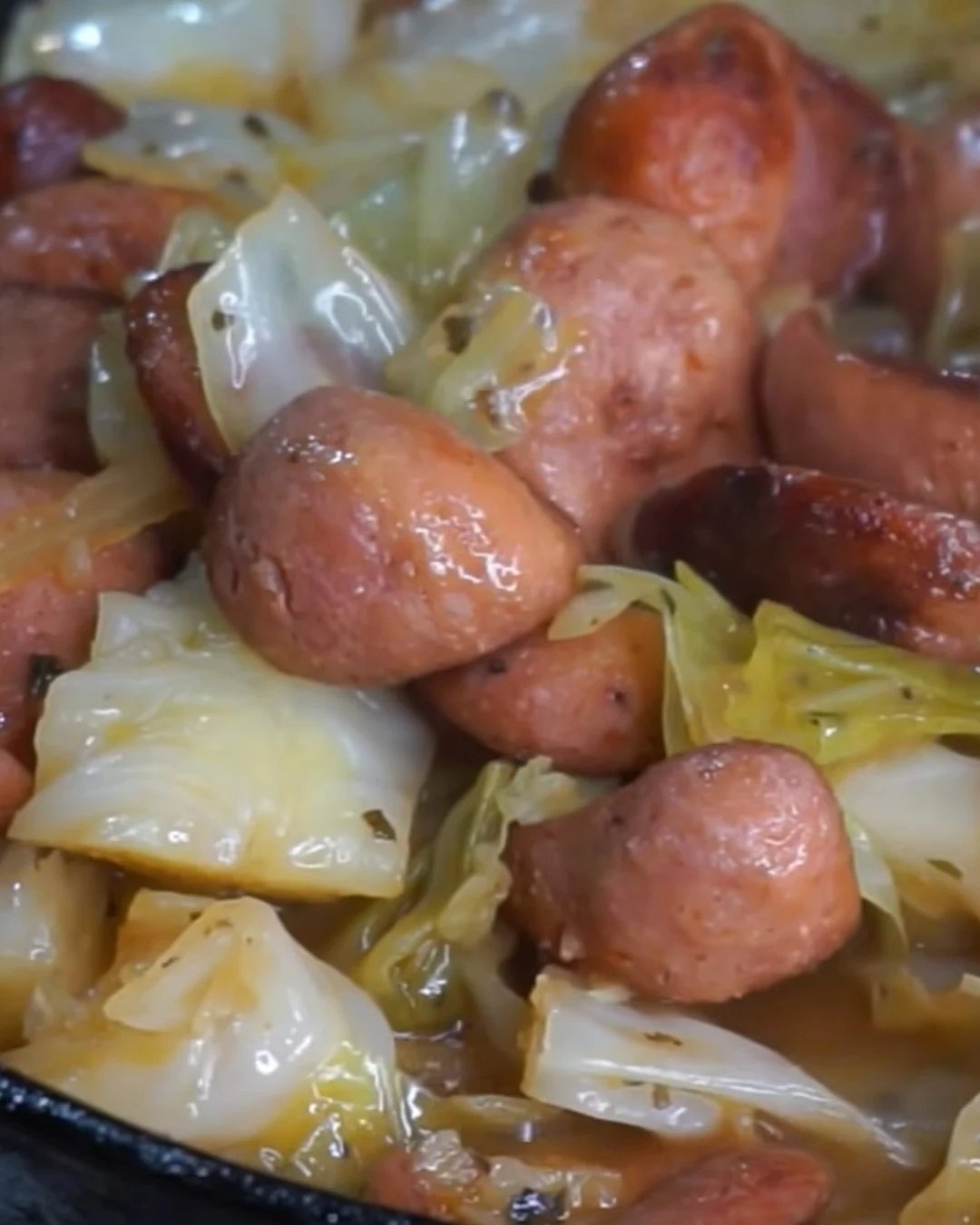 Delicious 20 Minute Kielbasa Cabbage Potato Skillet Recipe finished dish