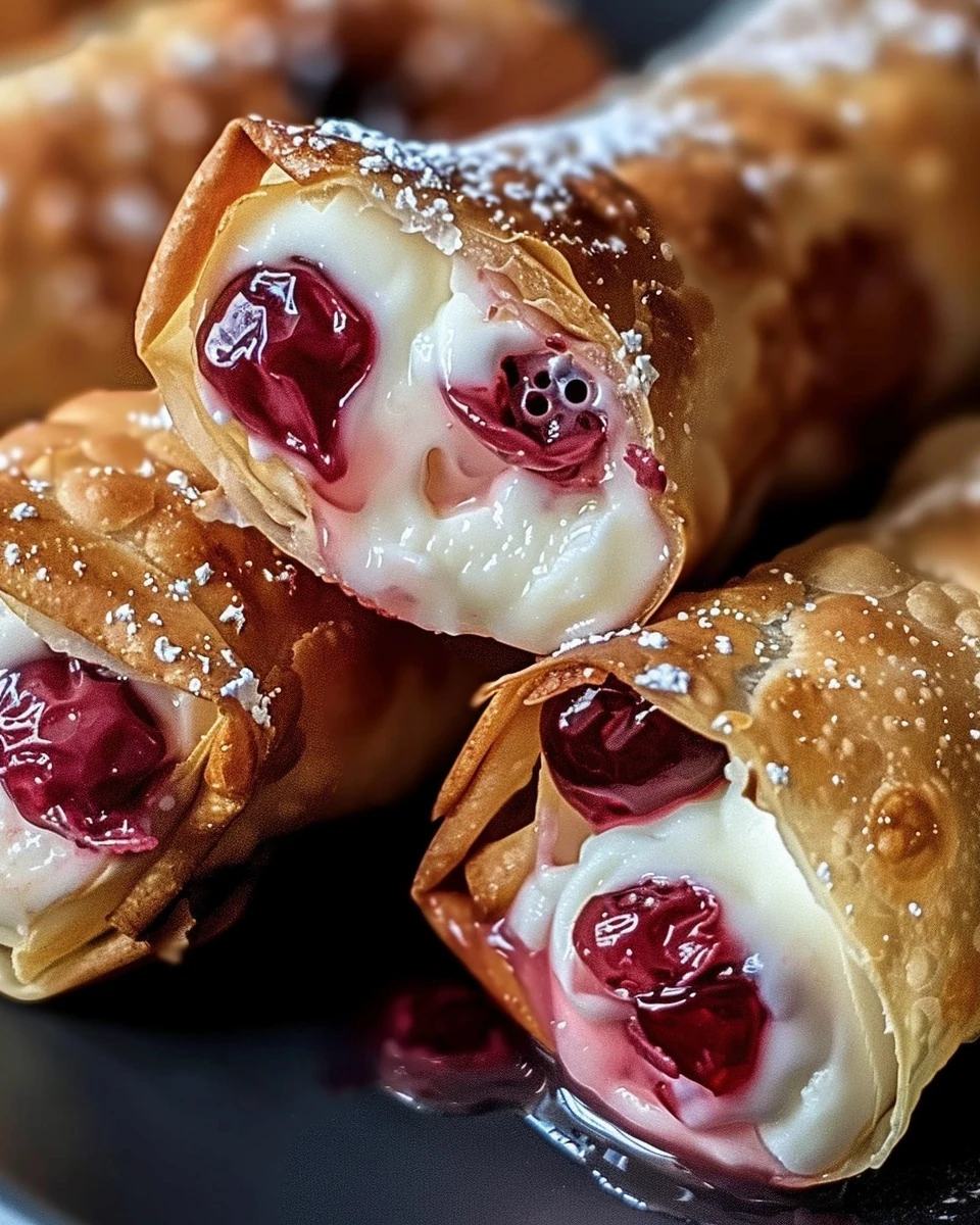 Delicious Air Fryer Cherry Cheesecake Egg Rolls Recipe