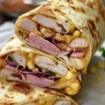 Delicious AIR FRYER HOT CHICKEN HAM AND CHEESE WRAPS Recipe finished dish