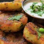Delicious Aloo Tikki Indian Potato Cakes Recipe finished dish