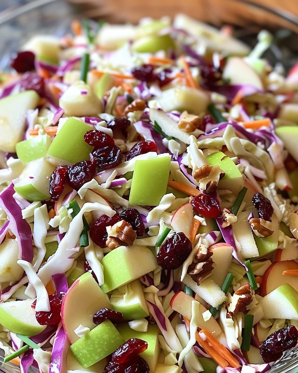 Delicious Apple Cranberry Coleslaw Recipe finished dish