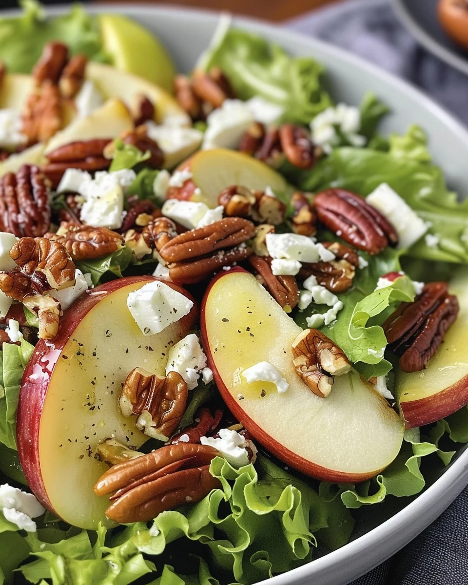 Delicious Apple Pecan Feta Salad Recipe finished dish