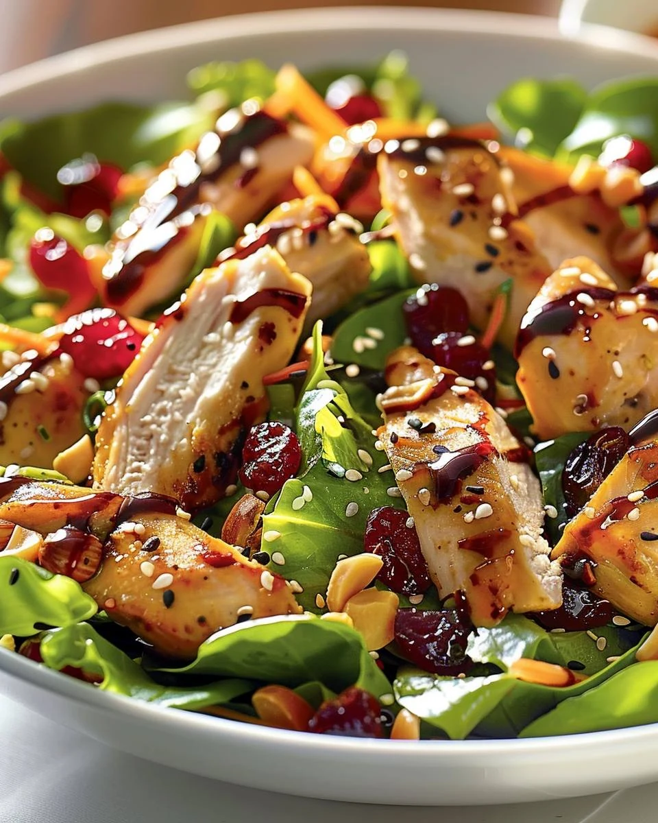 Delicious Asian Chicken Cranberry Salad Recipe finished dish
