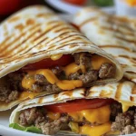 Delicious Backyard Burger Bliss Grilled Cheeseburger Wraps Recipe finished dish