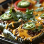 Delicious Baked Beef Chiles Rellenos Casserole Recipe finished dish