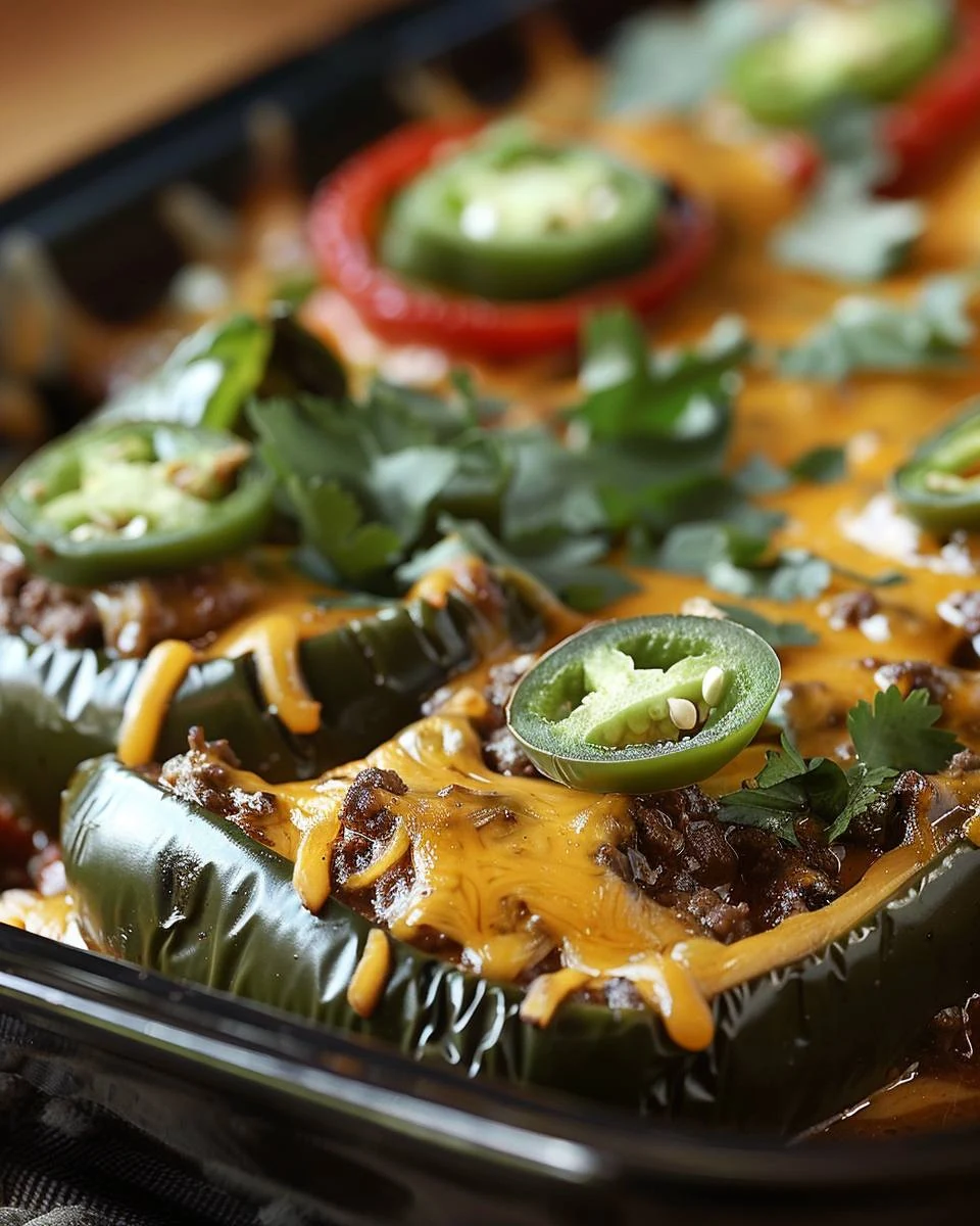 Delicious Baked Beef Chiles Rellenos Casserole Recipe finished dish