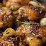 Delicious Baked Chicken Thighs with Onions Recipe finished dish