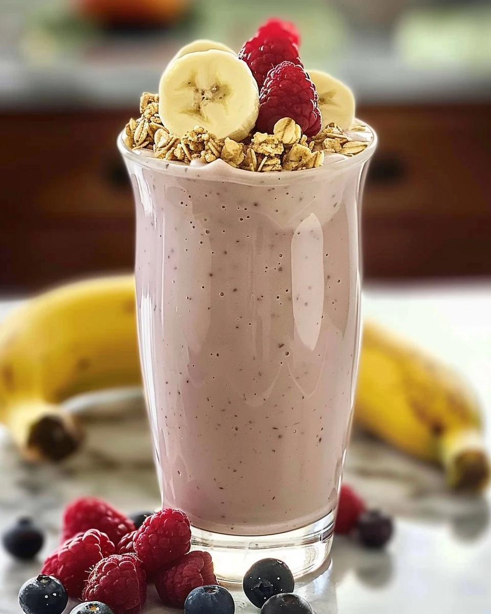 Delicious Banana Berry Smoothie Recipe for a Healthy Boost finished dish