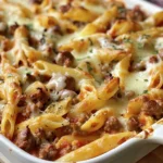 Delicious Beef Sausage Pasta Bake Recipe finished dish