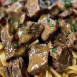 Delicious Beef Tips and Noodles Recipe for Dinner finished dish