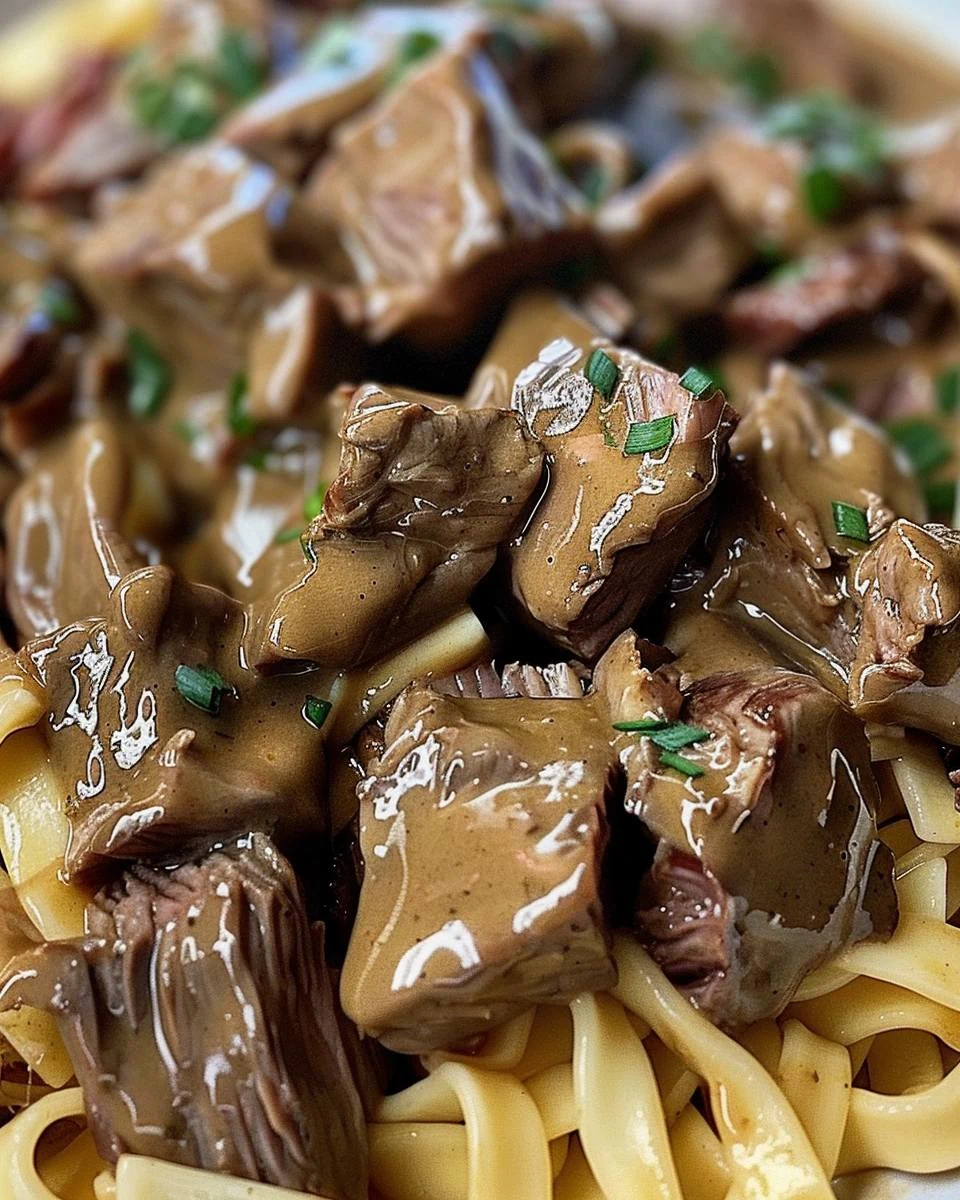 Delicious Beef Tips and Noodles Recipe for Dinner finished dish
