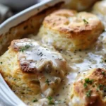 Delicious Biscuits and Gravy Casserole Recipe finished dish