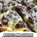 Delicious Biscuits and Sausage Gravy Breakfast Pizza Recipe finished dish