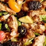 Delicious Blackberry Balsamic Grilled Chicken Salad finished dish