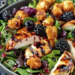 Delicious Blackberry Balsamic Grilled Chicken Salad Recipe finished dish