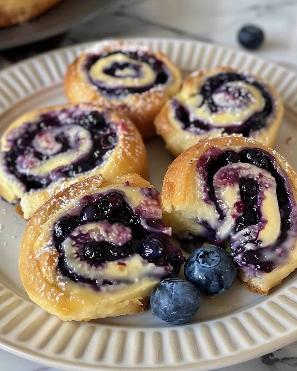 Delicious Blueberry Cheesecake Rolls Recipe finished dish