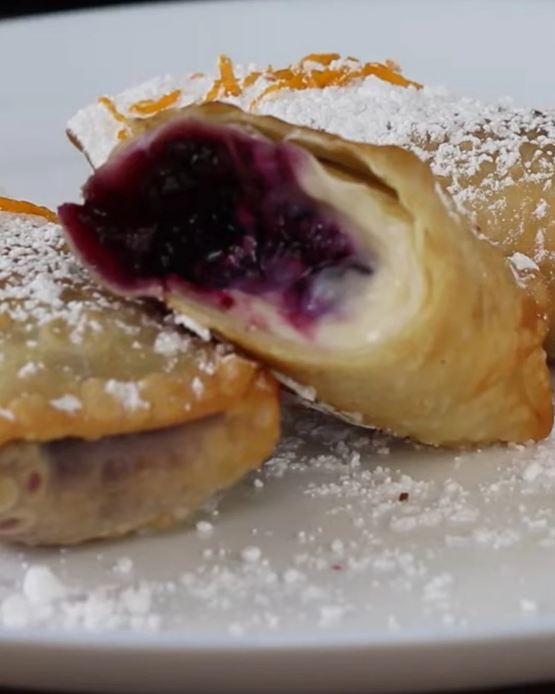 Delicious Blueberry Cream Cheese Egg Rolls Recipe finished dish