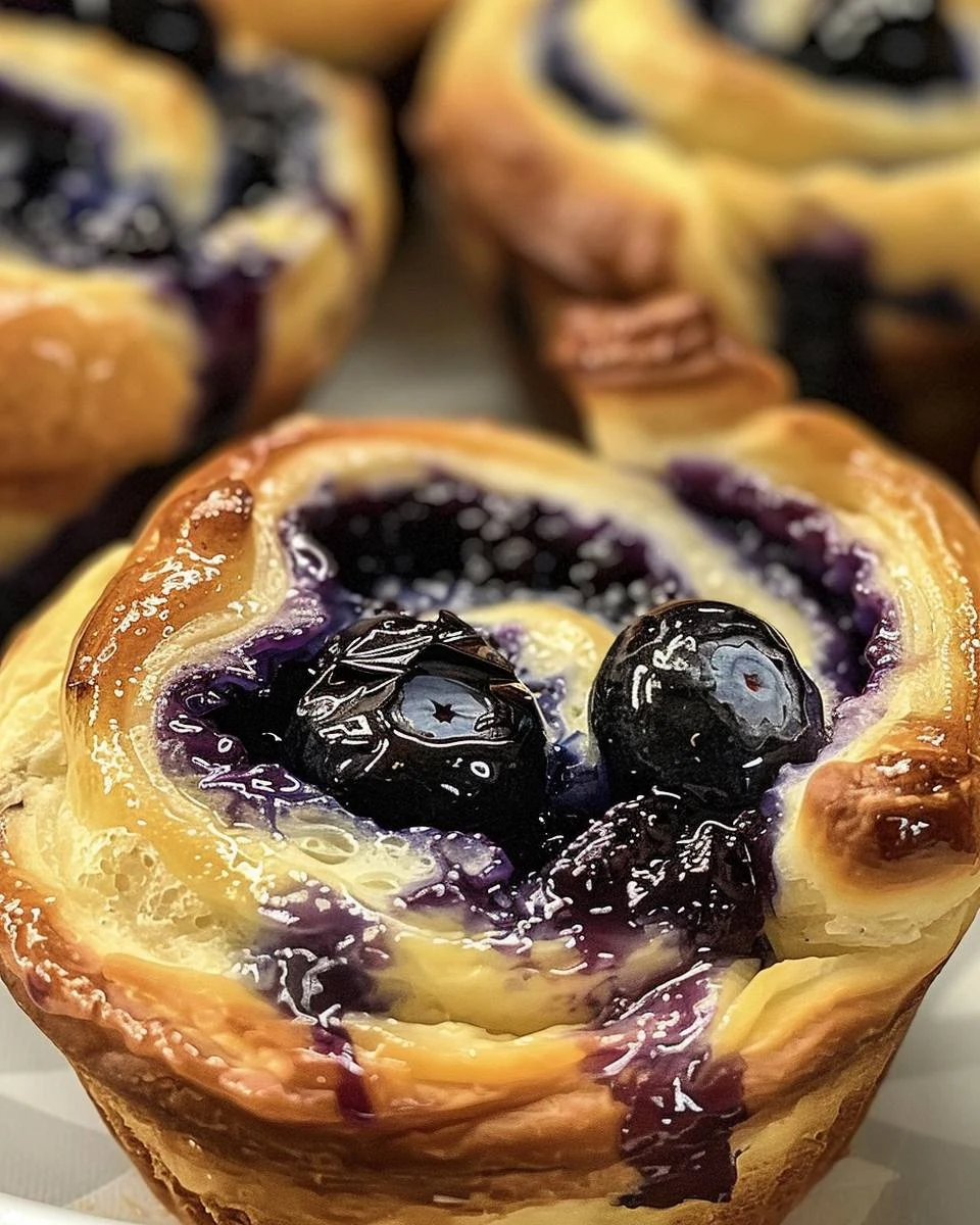 Delicious Blueberry Crescent Roll Muffins Recipe finished dish