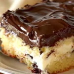 Delicious Boston Cream Poke Cake Mix Recipe finished dish
