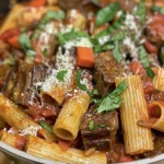 Delicious Braised Beef Short Rib Rigatoni Recipe finished dish
