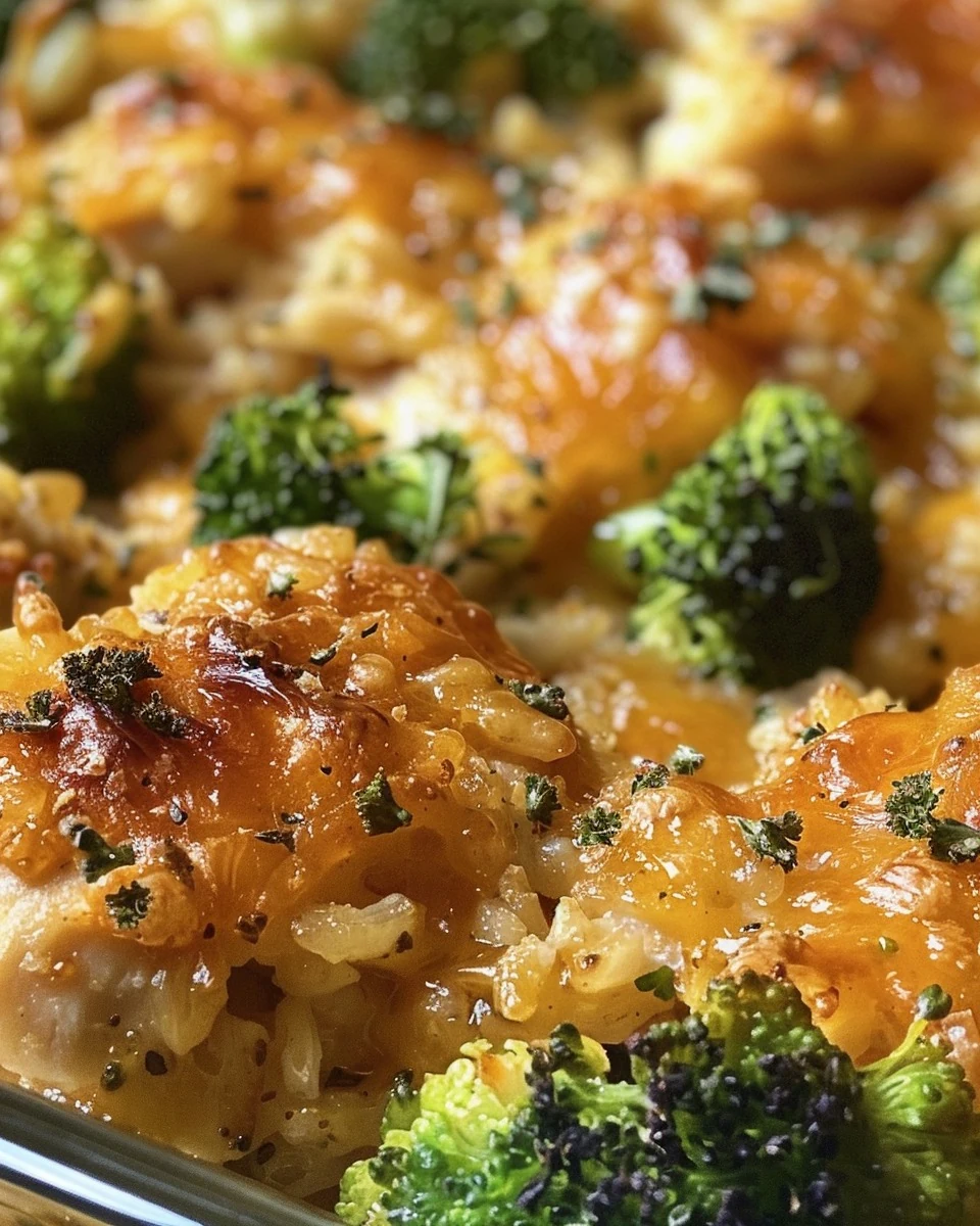 Delicious Broccoli Cheddar Chicken and Rice Casserole Recipe finished dish