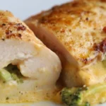 Delicious Broccoli Cheddar Stuffed Chicken Recipe finished dish